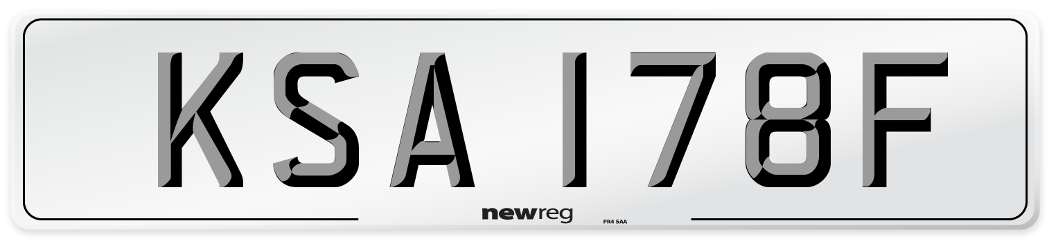 KSA 178F Number Plate from New Reg